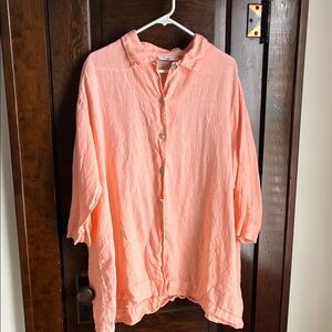 bryn Walker Coral Button-Down Shirt